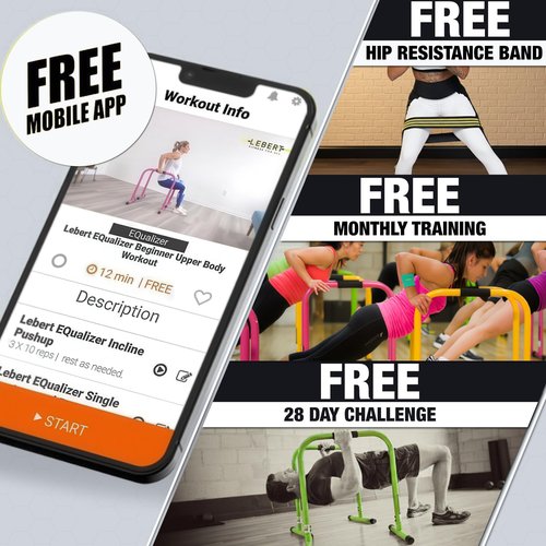Lebert Fitness Equalizer with Resistance Band - Calisthenics Equipment ✓ Dip Station ✓ Push Up Stand Bar ✓ Pull Up Dip Bar ✓ Bodyweight Equipment ✓ For Intensive Use