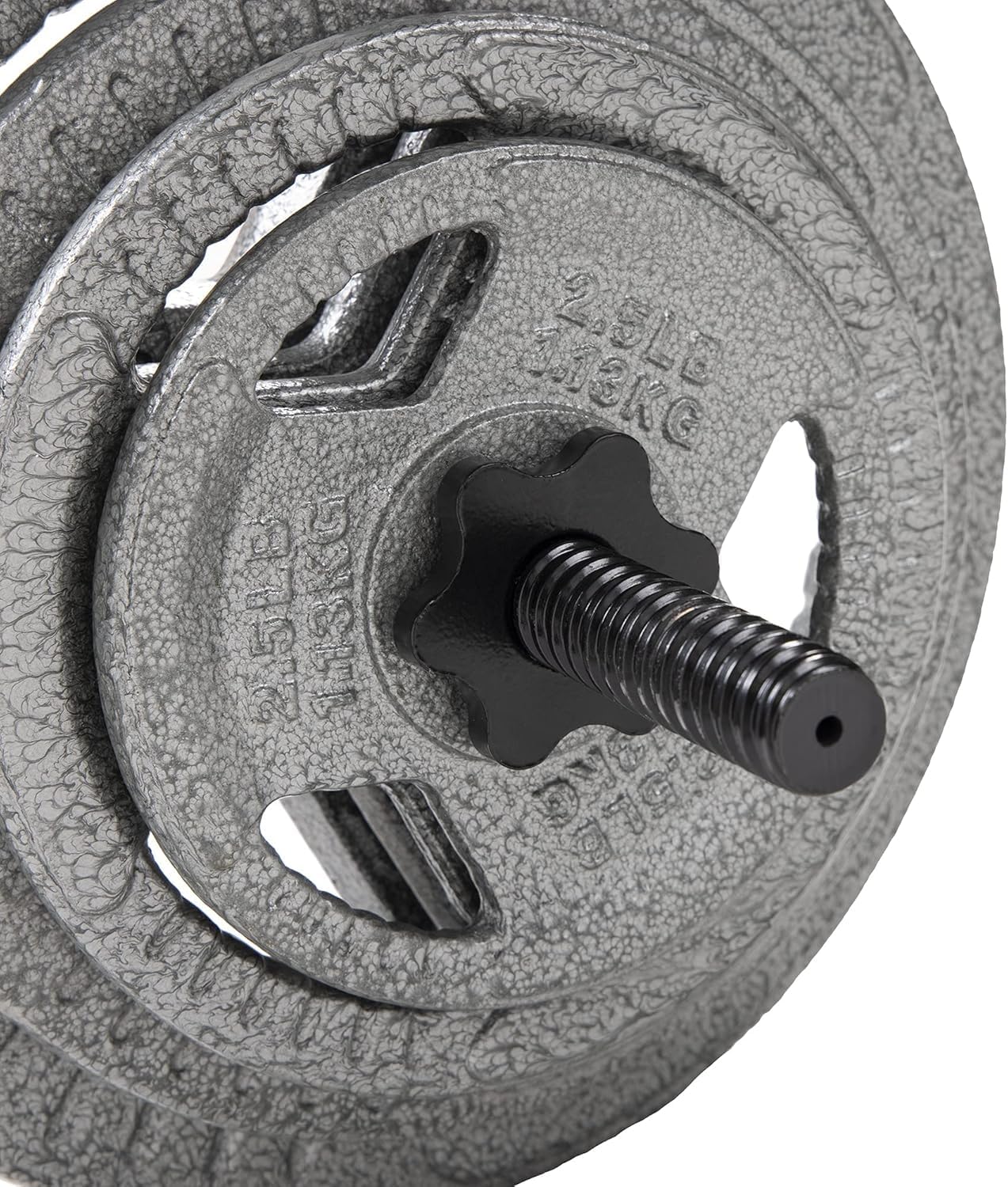 Fitvids 6FT Stardard Barbell with Star Locks for Strength Training & Weightlifting, Black