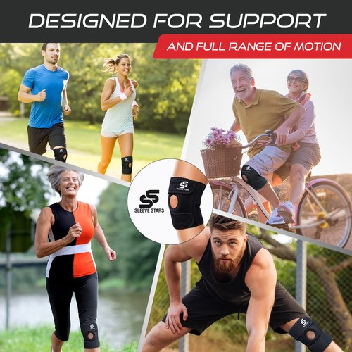 Sleeve Stars Knee Brace & Knee Support for Men & Women, Knee Compression Sleeve for Knee Pain, Protection Wrap for Working Out (S/M/L)