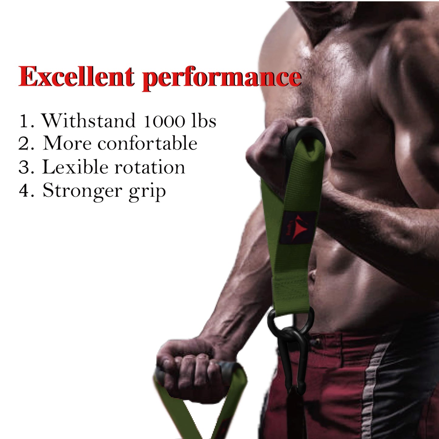 Vigoog Heavy Duty Exercise Handles, Ultra-Durable Rubber Workout Grip Attachments for Cable Machines, LAT Pulldown, Resistance Bands, Home Gym and Commercial Fitness Equipment (Military Green XR)