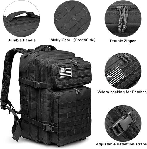 G4Free 45L Military Tactical Backpack - Durable 3-Day Assault Rucksack for Travel & Outdoor Adventures