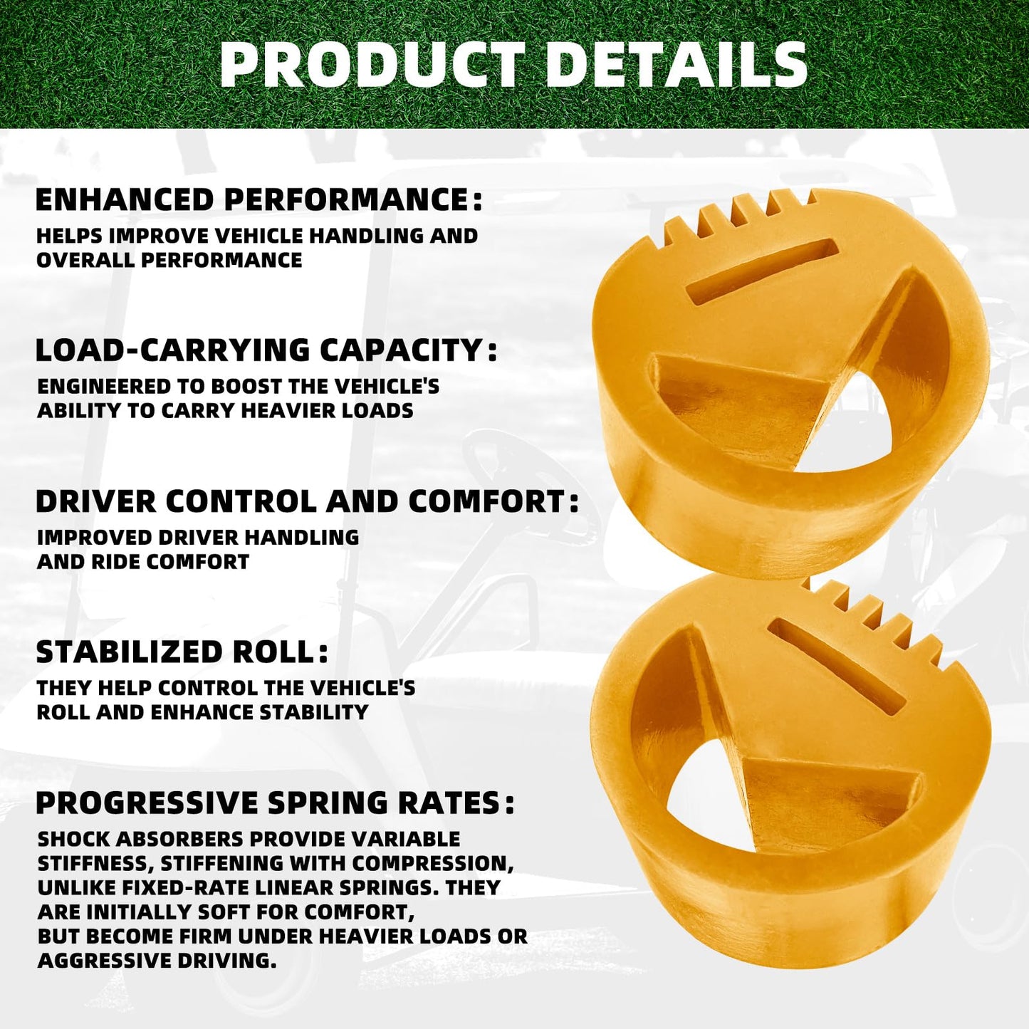 LJZP 5Pcs Motor Mount Vibration Dampener Engine Snubber for Club Car DS Gas 1984-up and Precedent Gas 2004-up Golf Cart, Snubber Replace OEM 1012164 102540301 1025403-01