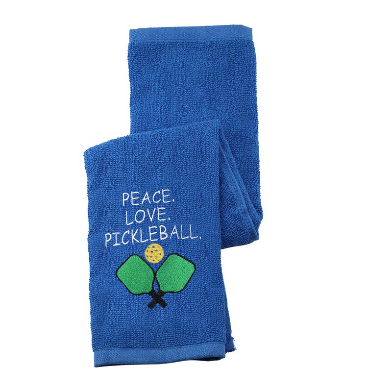 PWHAOO Pickleball Towel Peace Love Pickleball Embroidered Sports Teem Hand Towel Gift for Pickleball Player (Peace Love Pickleball)