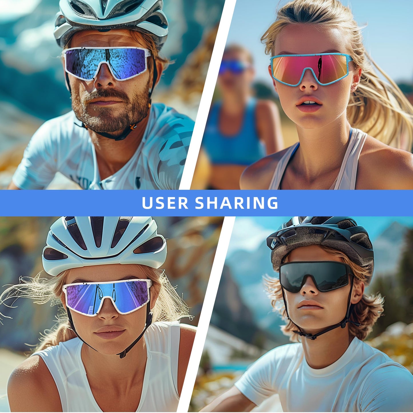 Kegrimi Sports Baseball Cycling Sunglasses for Men: Polarized Sunglasses for Women Youth UV Protection Running(Iceblue,150mm)