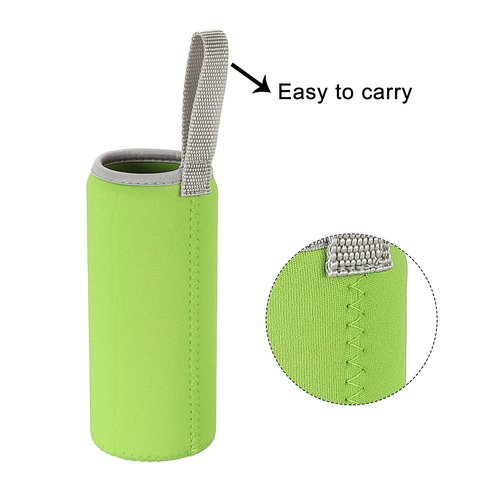 MECCANIXITY Water Bottle Sleeve 420ml Neoprene Carrier Insulated Non Slip Protective Glass Bottles Cover with Strap for Cool or Hot Drinks, Colorful 6 Pack