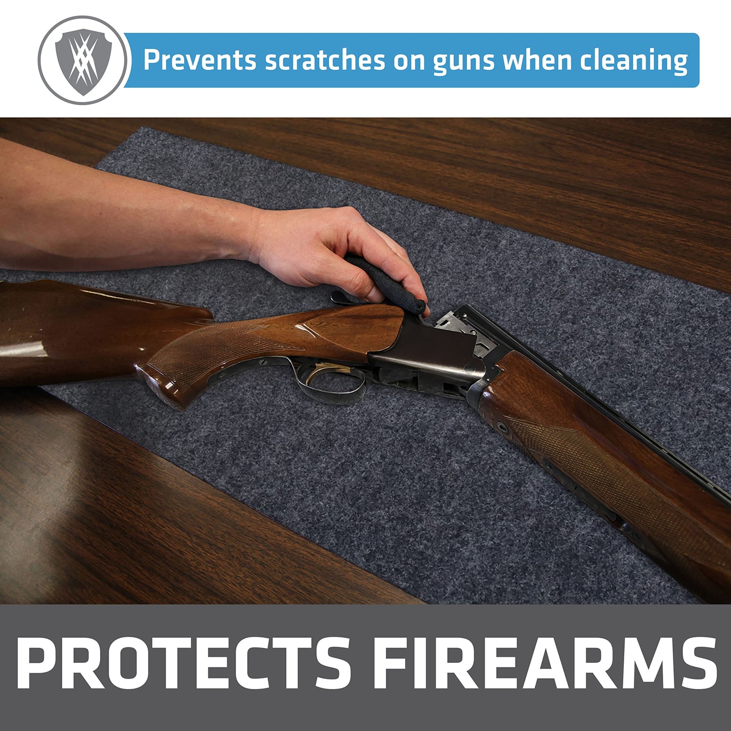Drymate Gun Cleaning Pad (16" x 59"), Premium Gun Cleaning Mat - Absorbent/Waterproof/Durable - Protects Surfaces, Contains Liquids - (Made in the USA) (Charcoal)