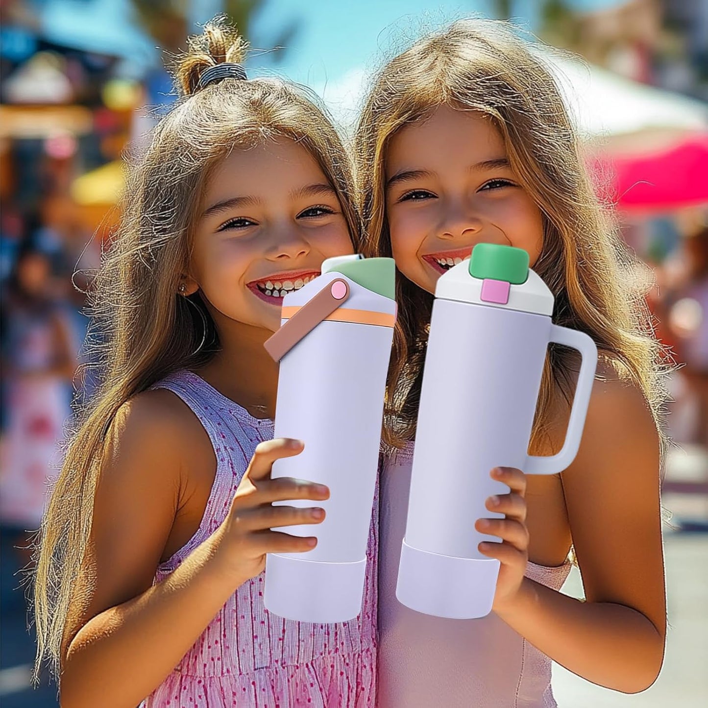 Mity Rain Silicone Protective Boots for Owala 30oz & 40oz FreeSip Sway Bottles - Light Purple, Enhances Stability & Prevents Scratches