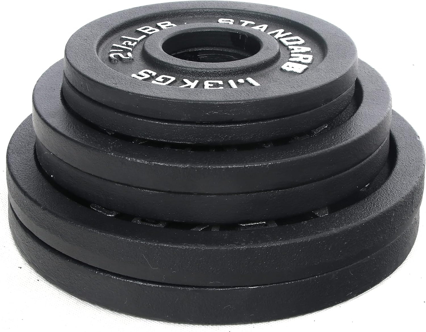 Signature Fitness Olympic 2-Inch Cast Iron Weight Plate - Ideal for Strength Training & Weightlifting, Multiple Sizes Available