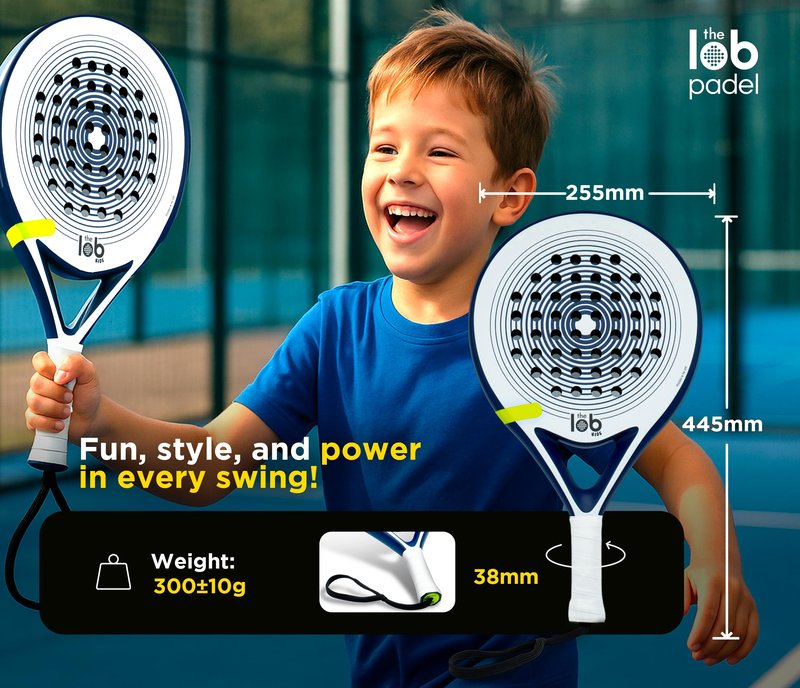 Kids 3K Carbon Fiber Padel Racket – Pink | Round Shape for Control | Lightweight and Great Power