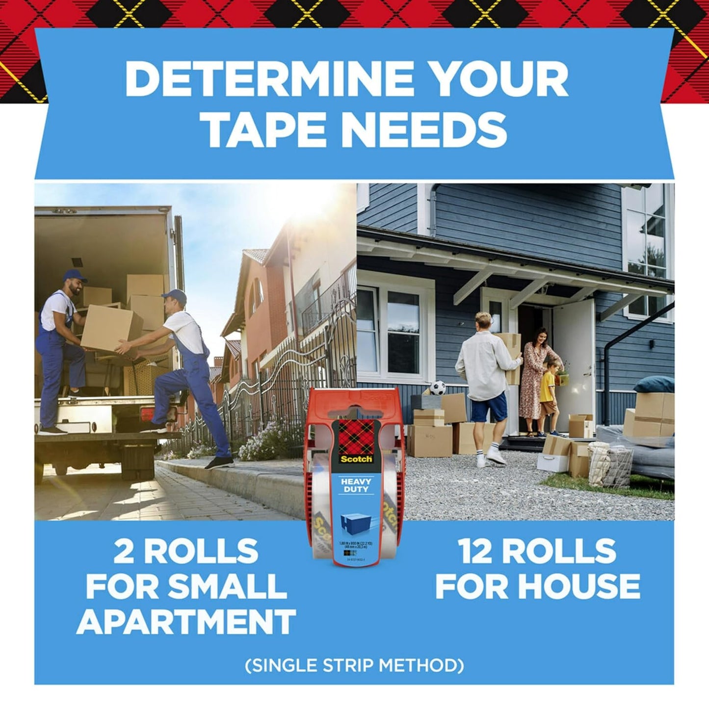 Scotch Heavy Duty Shipping Tape - Clear, 1.88 In. x 27.7 Yd. with Dispenser for Secure Packaging