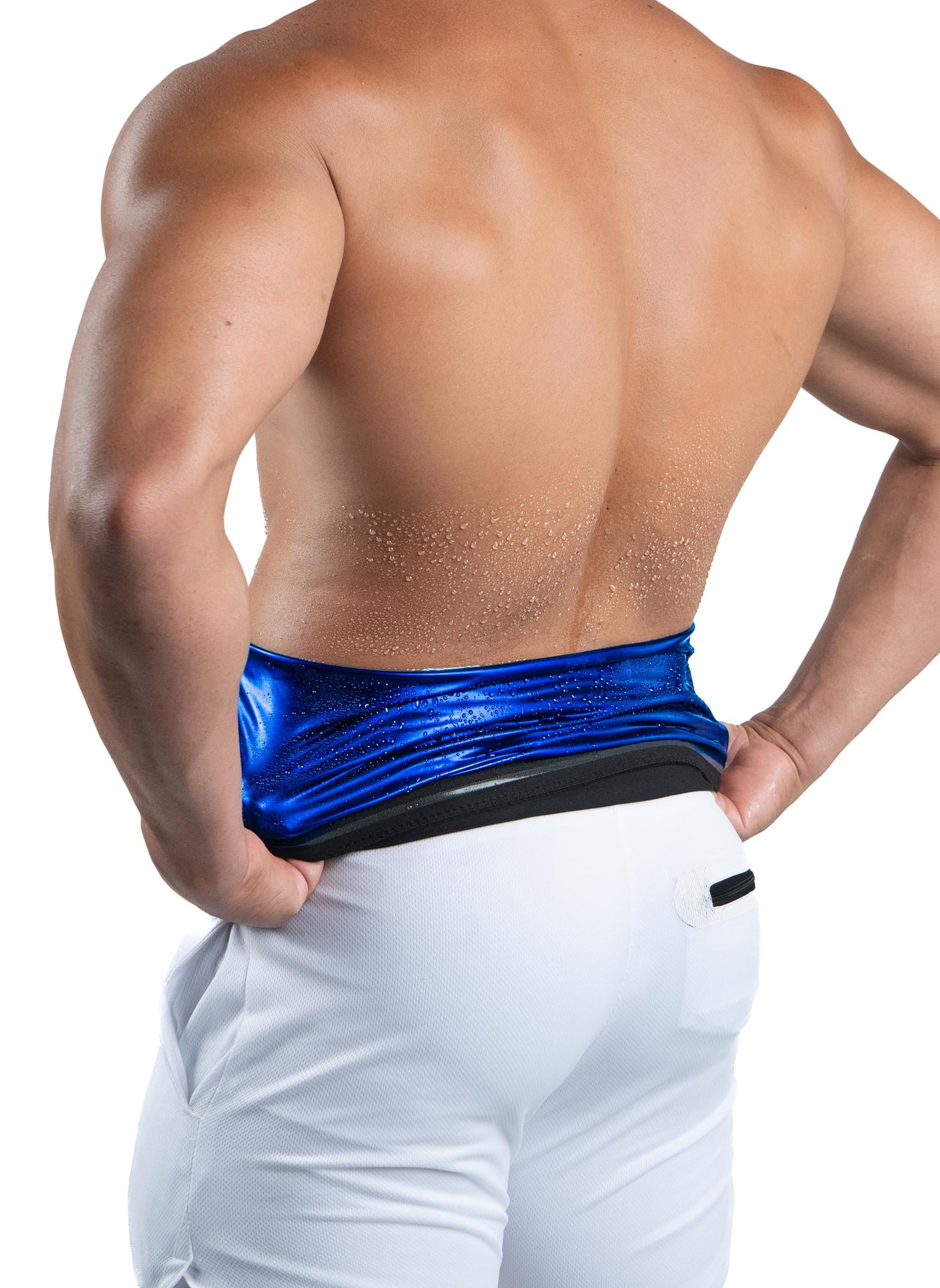 Kewlioo Men's Heat Trapping Waist Toner - Waist Trimmer Trainer Belt for Men - Comfortable & Discreet Waist Slimming Thermo Sauna Belt, Neoprene-Free Waist Cincher (Black, Small)