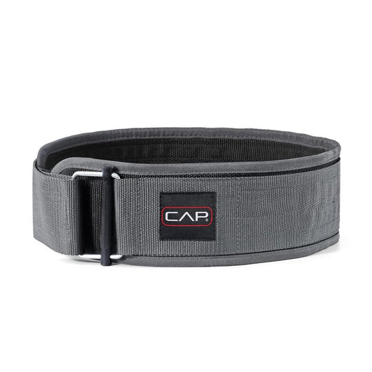 CAP Barbell Premium Nylon Weightlifting Belt – Heavy-Duty Support for Squats, Deadlifts, and Core Stability - Gray - Medium