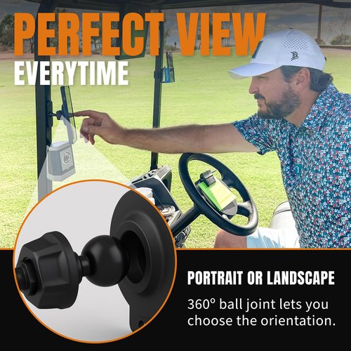 DESERT FOX GOLF Magnetic Phone Mount - Ultra Strong Magnetic Golf Cart Phone Holder - 360° Rotation - Secure No-Slip Grip - Instant GPS, Music, and Scoring App Access