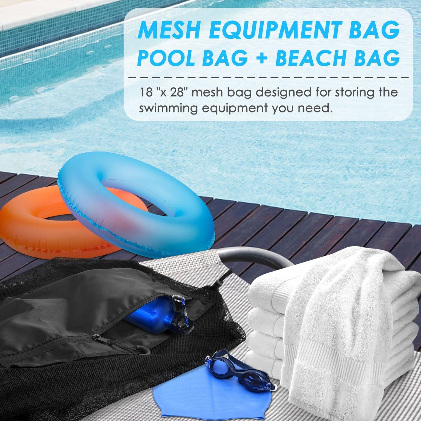 BROTOU 1/2/4/6PCS Sports Mesh Bag Sports Equipment Bag Heavy Duty Drawstring Bags Sport Balls Bags for Beach, Travel, Gym, Swimming, Camping Gear with Shoulder Strap