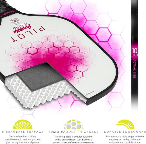 Franklin Sports Pickleball Paddle - Lightweight Pro Racket with Polypropylene Core - USAPA Approved - 10mm Thickness