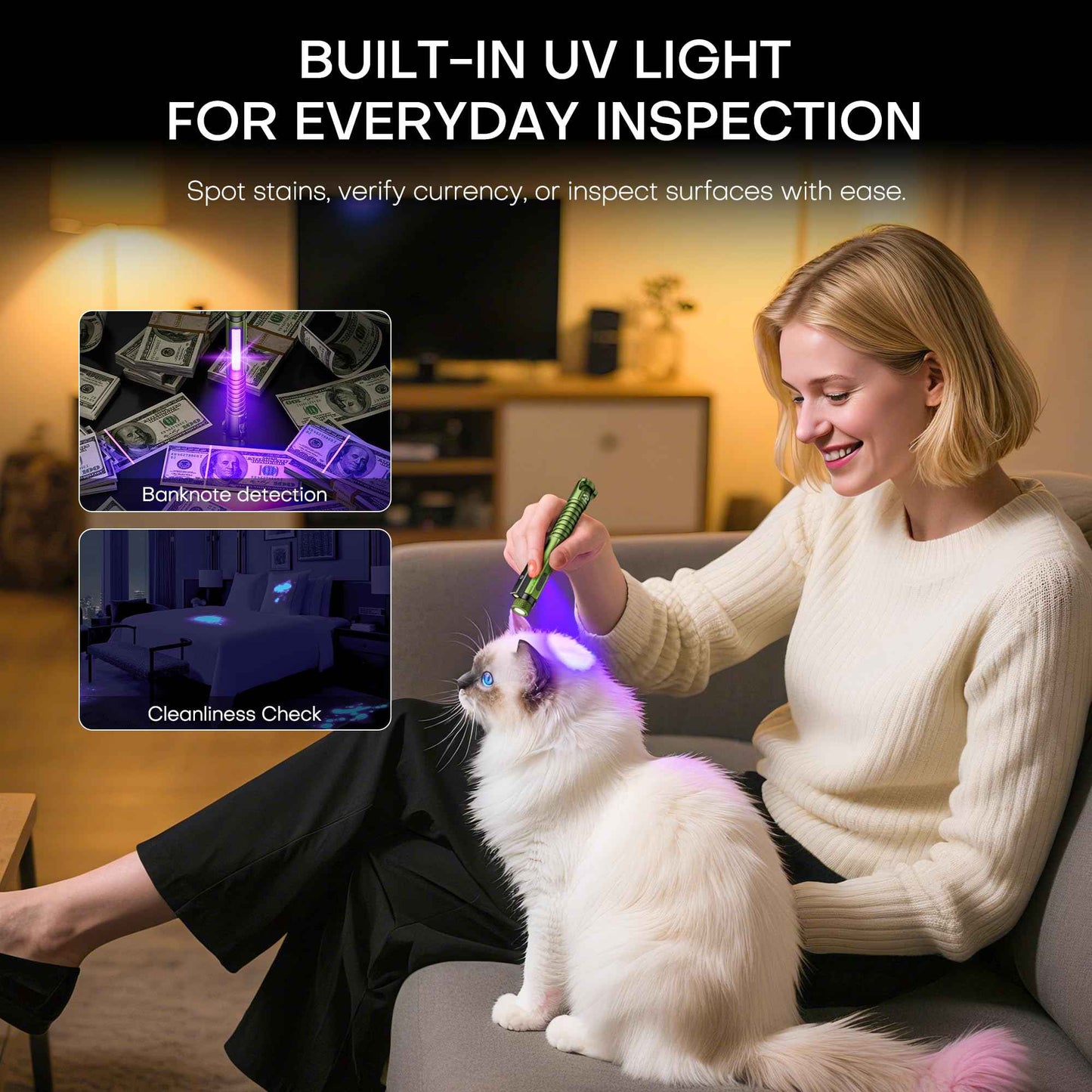 EDC Pen Flashlight Rechargeable,800 Lumen Small Flashlights with Magnetic Clip & Base, 11 Modes LED Pocket Flashlight,Glass Breaker&Bottle Opener, USB-C Flash light for Working,Home and Emergency