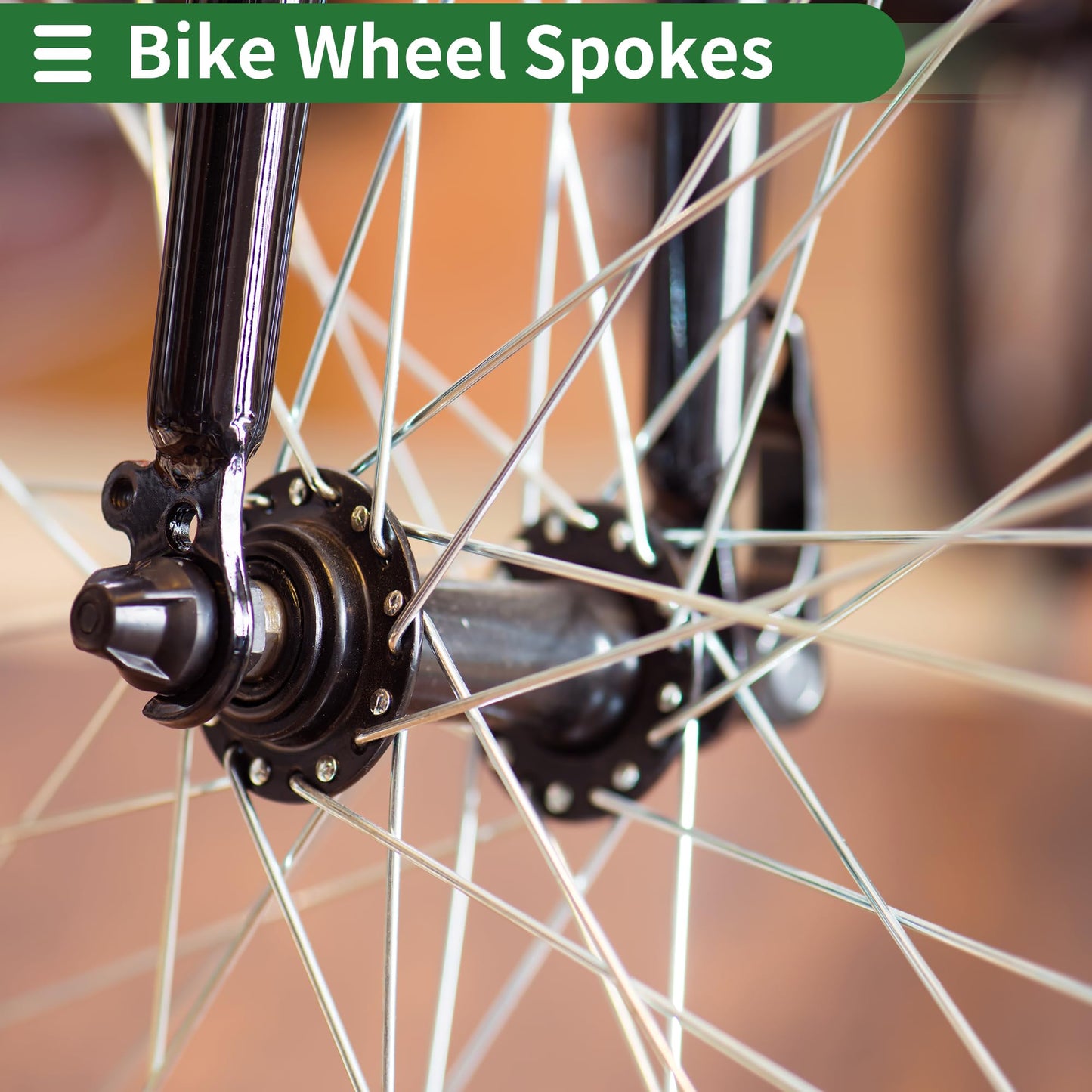 Motoforti Universal Bicycle Spokes Bike Wheel Spokes 14G 127mm Length Carbon Steel Black 1 Set