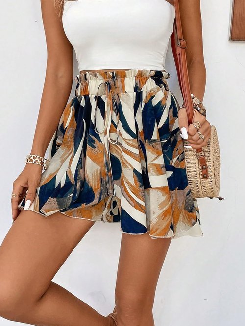 BEAUDRM Women's High-Waisted Flowy Summer Shorts - Casual Beach Vacation Style