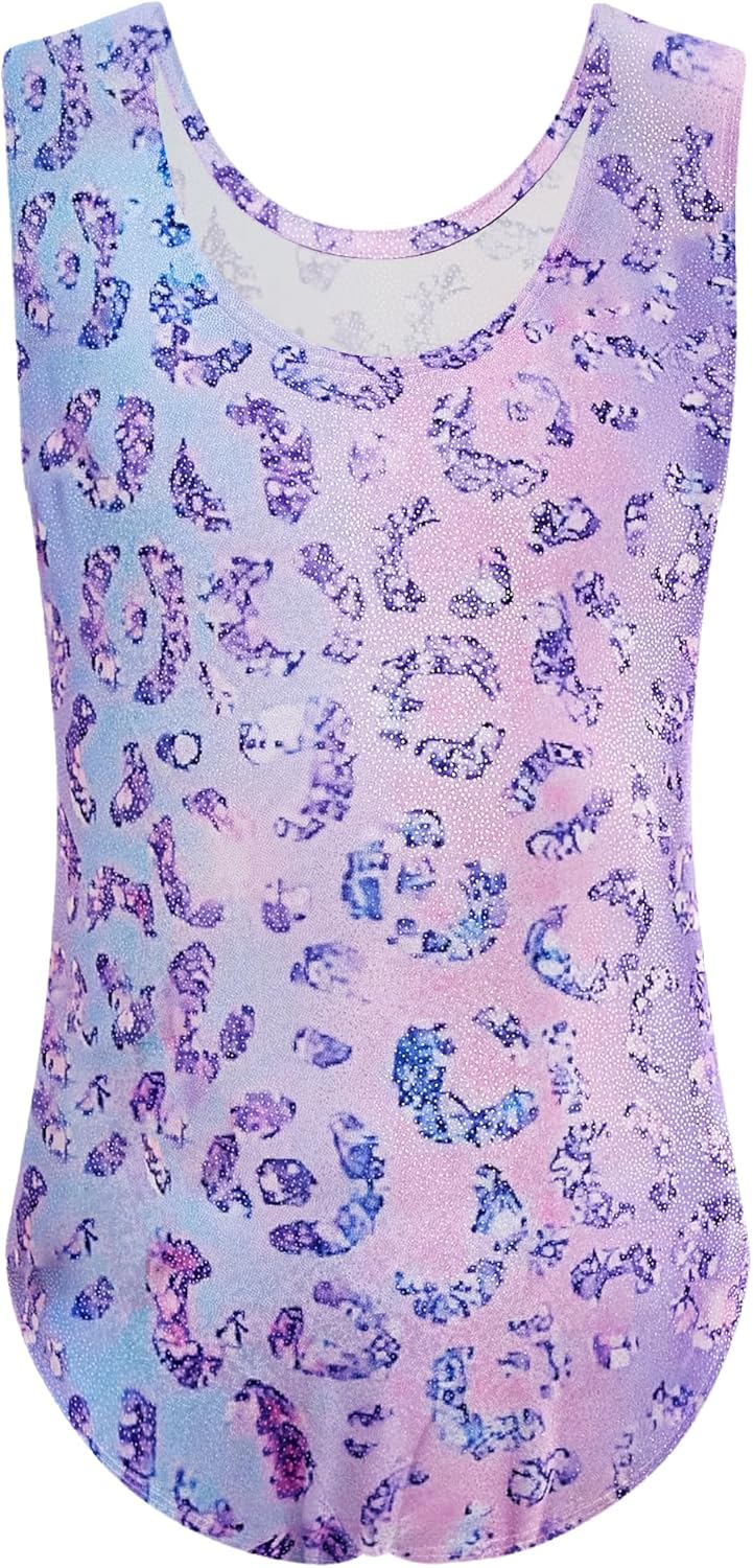 Zaclotre Gymnastics Leotards for Girls - Sparkly Sleeveless Dance Unitards with Gym Shorts | Various Sizes