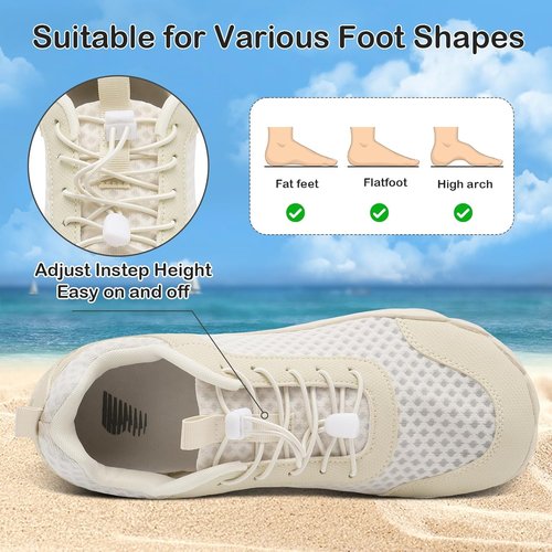 BARERUN Quick-Dry Water Shoes for Men & Women - Adjustable Wide Toe Design for Beach & Hiking
