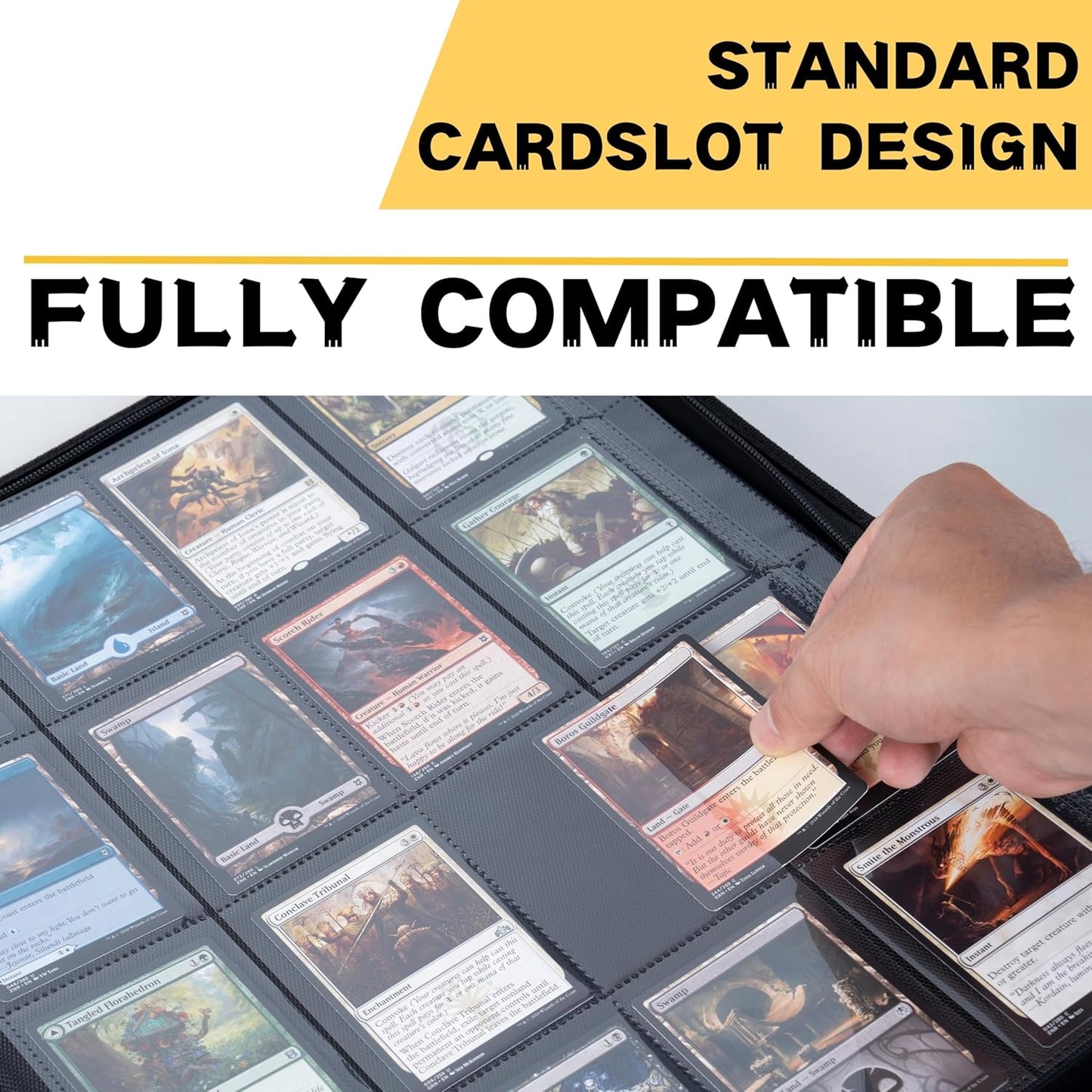 Skiennix 1000+ Pockets Trading Card Binder - 16-Pocket Album for MTG & Sports Cards (Black)