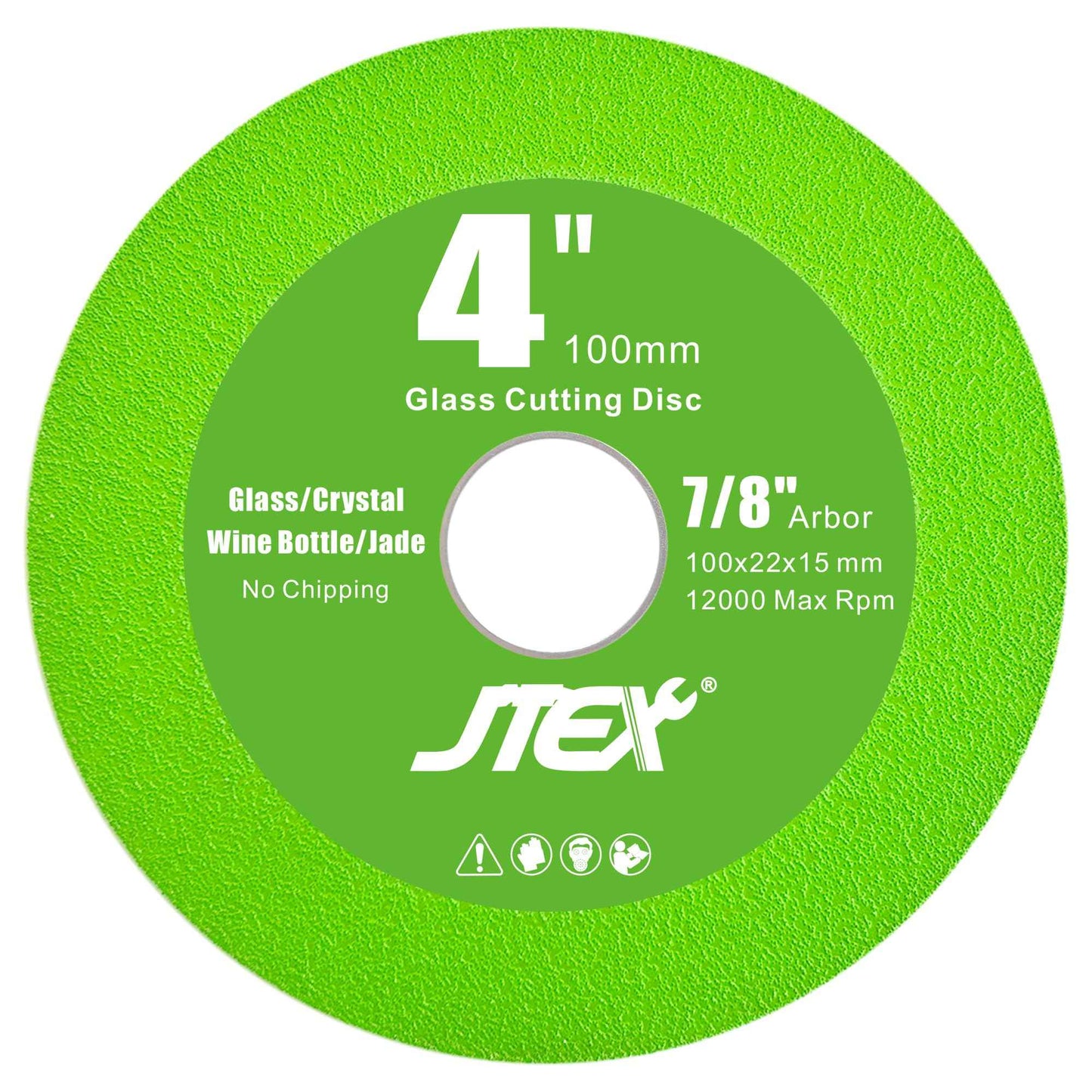 JTEX 4 Inch Ultra-Thin Diamond Glass Cutting Discs (3-Pack) - Suitable for Angle Grinders, Cutting Wine Bottles, Glass, Jade, and More