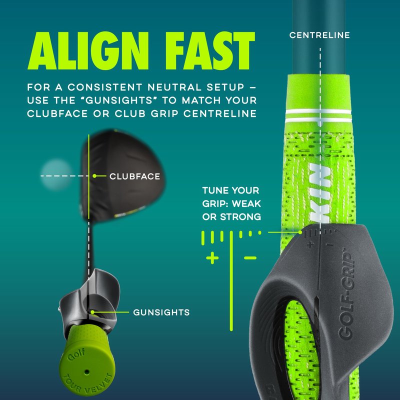 GOLF-GRIP™ Golf Grip Trainer for Left & Right-Handed Golfers – Snap-On Golf Training Aid for Proper Hand Position & Swing Technique – Hit Straighter, Longer Shots & Fix Slices or Hooks