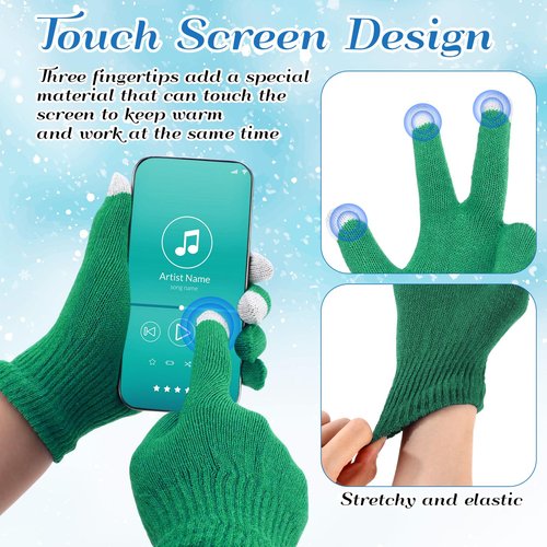 Kenning 56 Pcs Winter Beanies and Gloves Combo Kit Include 28 Pair Winter Gloves 28 Pcs Knitted Beanies Unisex Hats for Adult (Dark Colors)
