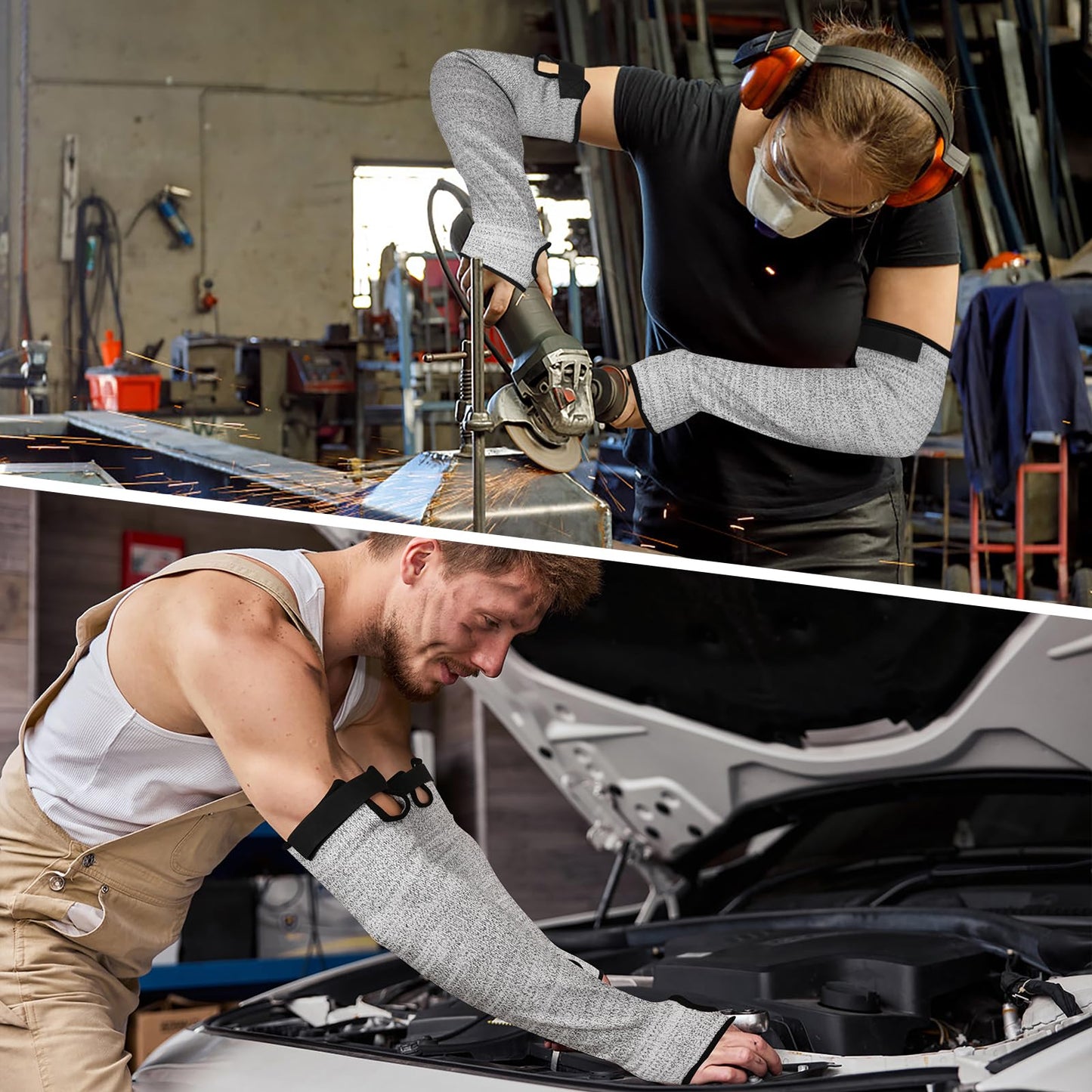 iyouthlife Cut Resistant Arm Sleeves for Men & Women, Arm Protectors for Thin Skin and Bruising, Protection Gardening Sleeves for Farming, Yard, Kitchen, Arm Guards for Biting, Pet Grooming, Grey