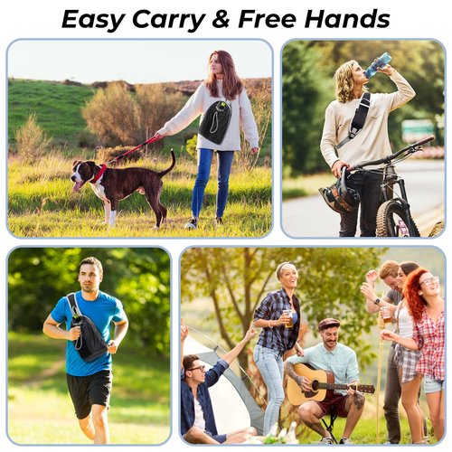 WEEKANDIGO Water Bottle Holder Sling Bag 3L Chest Pack, Waterproof Lightweight Quick-Dry Daypack for Hiking Cycling Travel (Black)