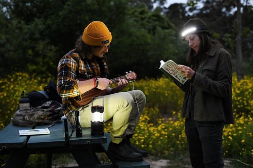 Night Buddy LED Headlamp Rechargeable Flashlight for Adults Camping Essentials Backpacking Lights 4X Brighter Other Headlight Headband Lamp 5 Light Modes Hiking Gear Must Haves (Headlamp + Lantern)