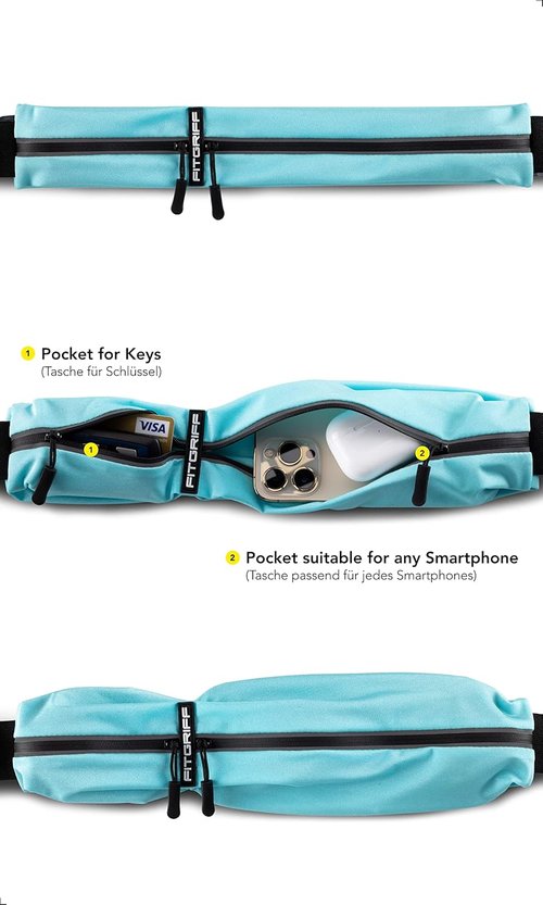 Fitgriff® Running Belt - Secure Jogging Pouch for Phones, Keys & Essentials | Fits All Cell Phones