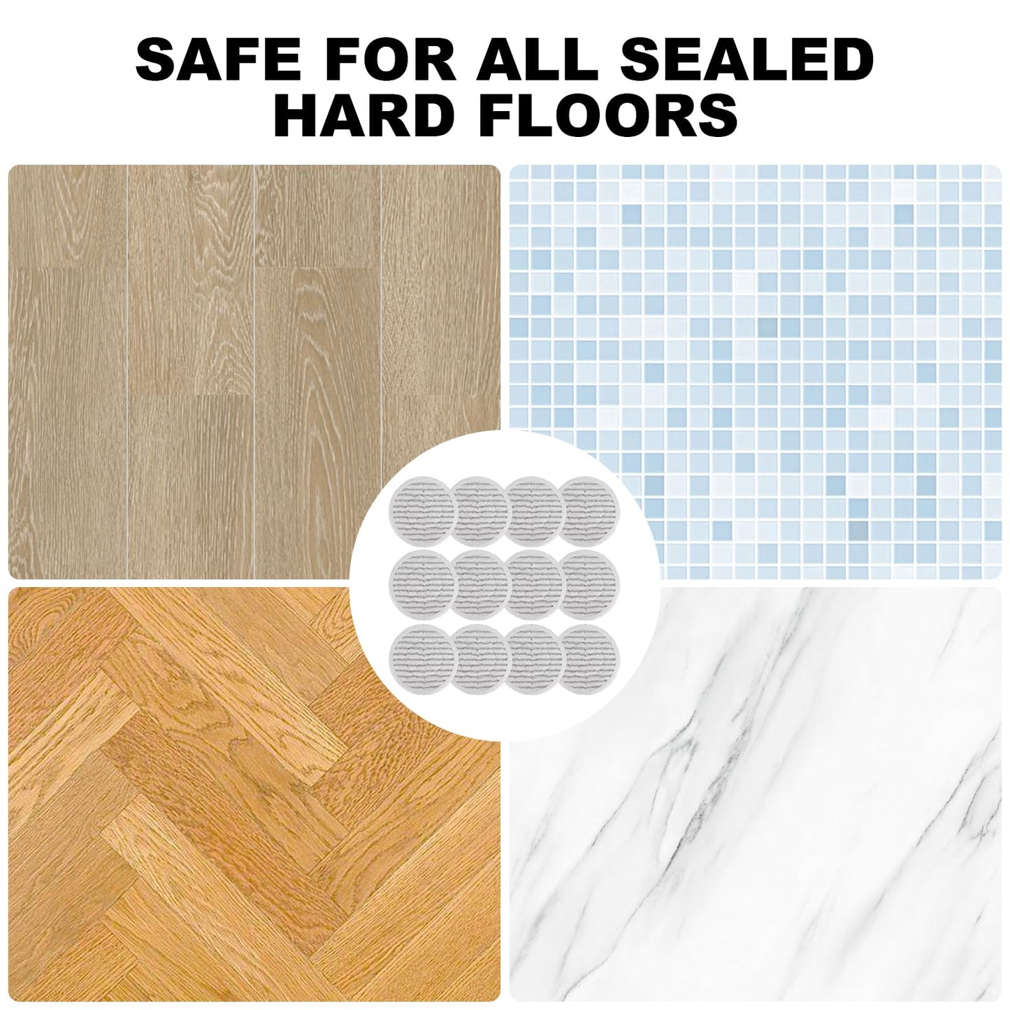 Pads for Shark Steam Scrub Mop: 12 Pack Spin Mop Refills Fit for Shark S7000 S7001 S7000C S7201 S7000AMZ S8201 S8001 S8000 Steam and Scrub Pads - Hard Floor Steam Mop Washable Pads S7001TGT