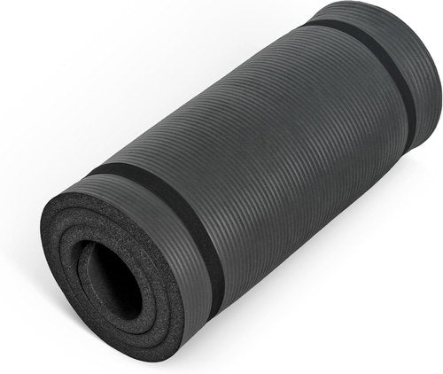 CAP Barbell High Density Yoga Mat with Strap - 1-Inch Thick | Available in Multiple Colors