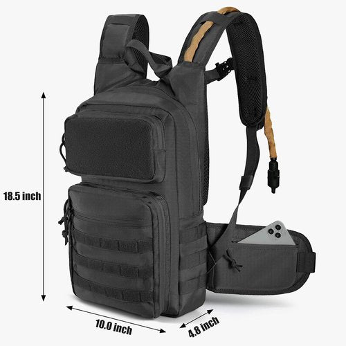 FRTKK Tactical Hydration Pack - Lightweight Insulated Water Backpack for Hiking, Running & More