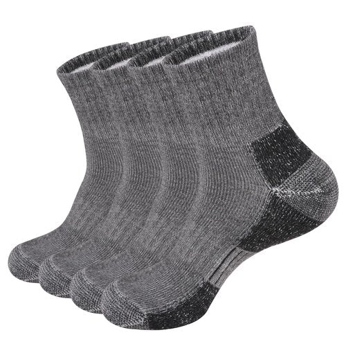 ECOEY Men's Merino Wool Athletic Socks, Outdoor Breathable Quarter Crew for Hiking, Running – 55% Merino Wool, Midweight, US Size 10-13