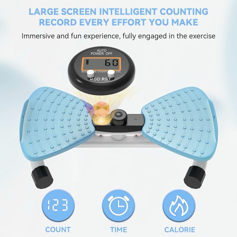 renZEC Waist Twister Machine, Adjustable Exercise Twist Board for Women Men, Noiseless Ab Twister for Home Gym Equipment, 330 lbs Capacity | Track Time, Reps, Calories with Digital Display (Purple)