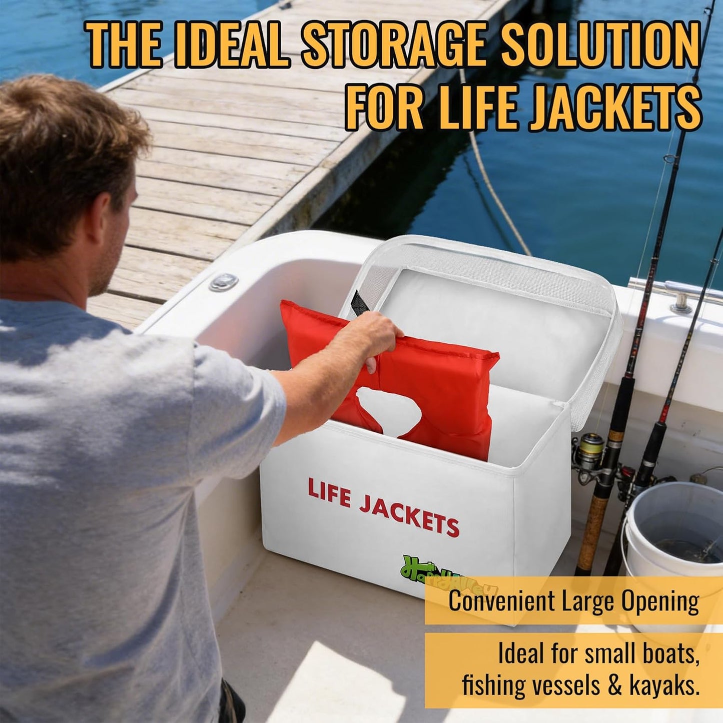 Skiennix Heavy Duty Life Vest Storage Bag - Waterproof Oxford Design, Fits 6 Type II Jackets, White