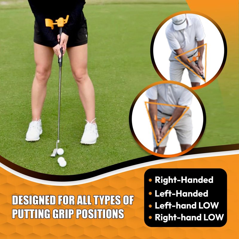 Orange Whip Putt Master Golf Putting Aid Trainer, Patented Short Game Golf Swing Training for Precision and Accuracy, Made in USA by Orange Whip