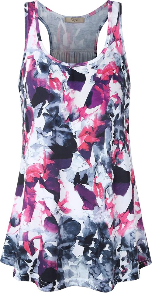 Cestyle Women's Sleeveless Workout Tank Top - Flowy Loose Fit Racerback Design | Comfortable & Stylish