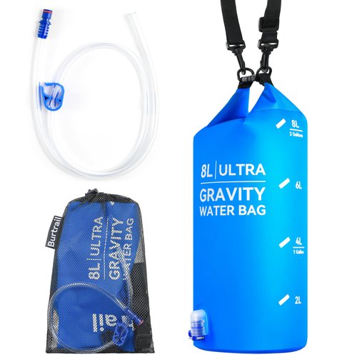 Burtrail Ultra Gravity Water Bag, Compatible with Water Filter & Water Filtration System, Gravity Water Filter Bag for Camping Hiking Backpacking, Portable Foldable Hangable Design(8L/2Gal)