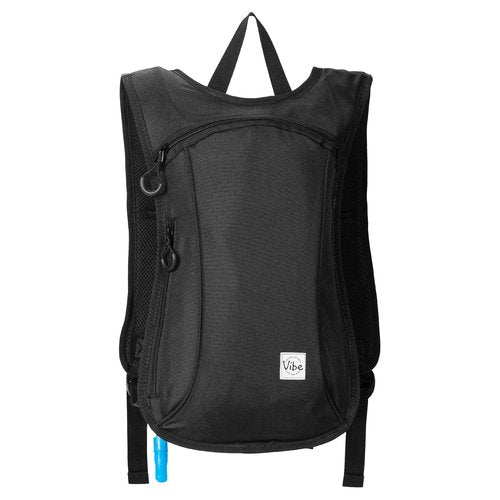 Vibe Hydration Pack Backpack with 2L Bladder for Women, Men, Teens, Kids - Sports, Outdoor, Running, Camping, Hiking, Festivals, Raves (Black)