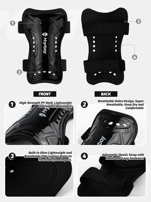 Hryrbay Kids Soccer Shin Guards & Socks Set - Protective Gear for Ages 3-15 | Perfect for Training & Games