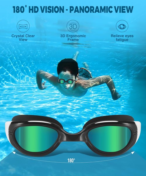 Aegend Swim Goggles for Kids 6-11 | Polarized Anti-Fog UV Protection Pool Goggles for Boys & Girls