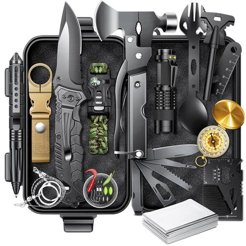 Gifts for Men-Christmas | 21-in-1 Survival Gear & Camping Accessories | Fishing & Hunting Equipment | Unique Birthday Gift for Husband, Dad | Stocking Stuffers & White Elephant Party Gifts