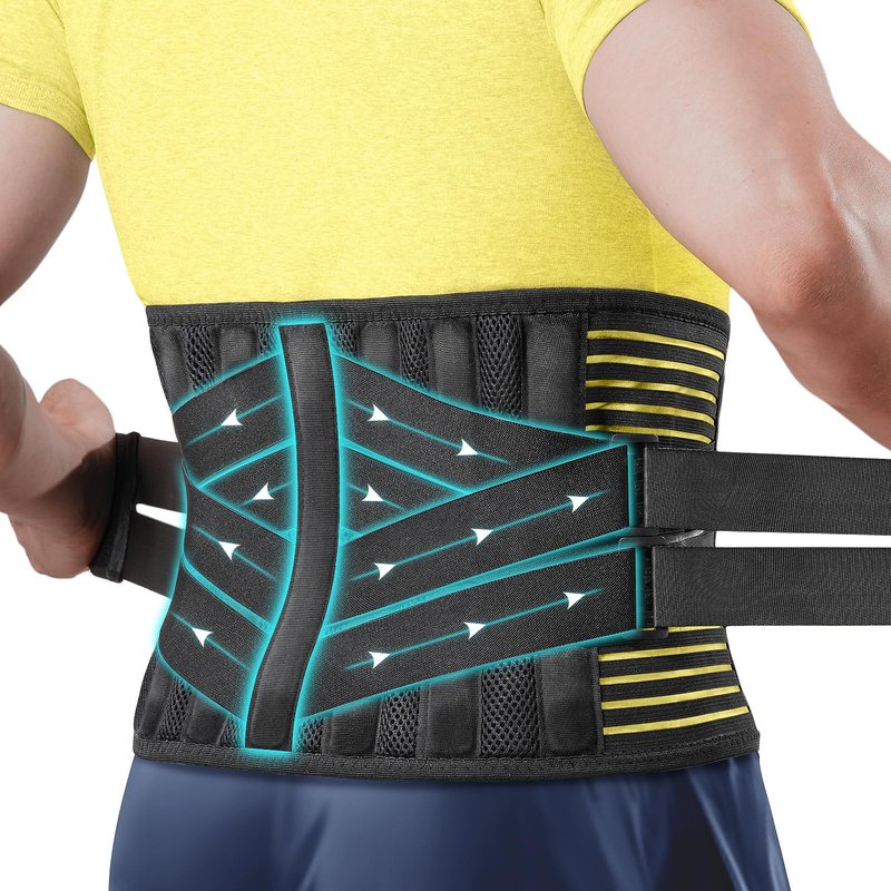 QIBODA Plus Size 4XL/5XL Back Brace with 7 Bionic Metal Stays - Strong Support More Effectively Relieve, Herniated Disc, Sciatica, Scoliosis and Lower Back Pain - Work Back Support Belt for Men, Women