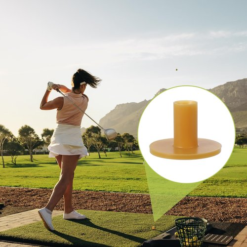 PATIKIL Rubber Golf Tee, 8 Pack 1.7 Inch Golf Practice Tees Training Driving Range Tee Stable Golf Ball Holder for Outdoor Indoor Hitting Mat Golf Mat, Yellow
