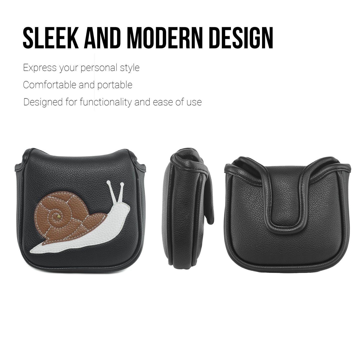 Snail PU Leather Golf Club Square Mallet Putter Covers Protector