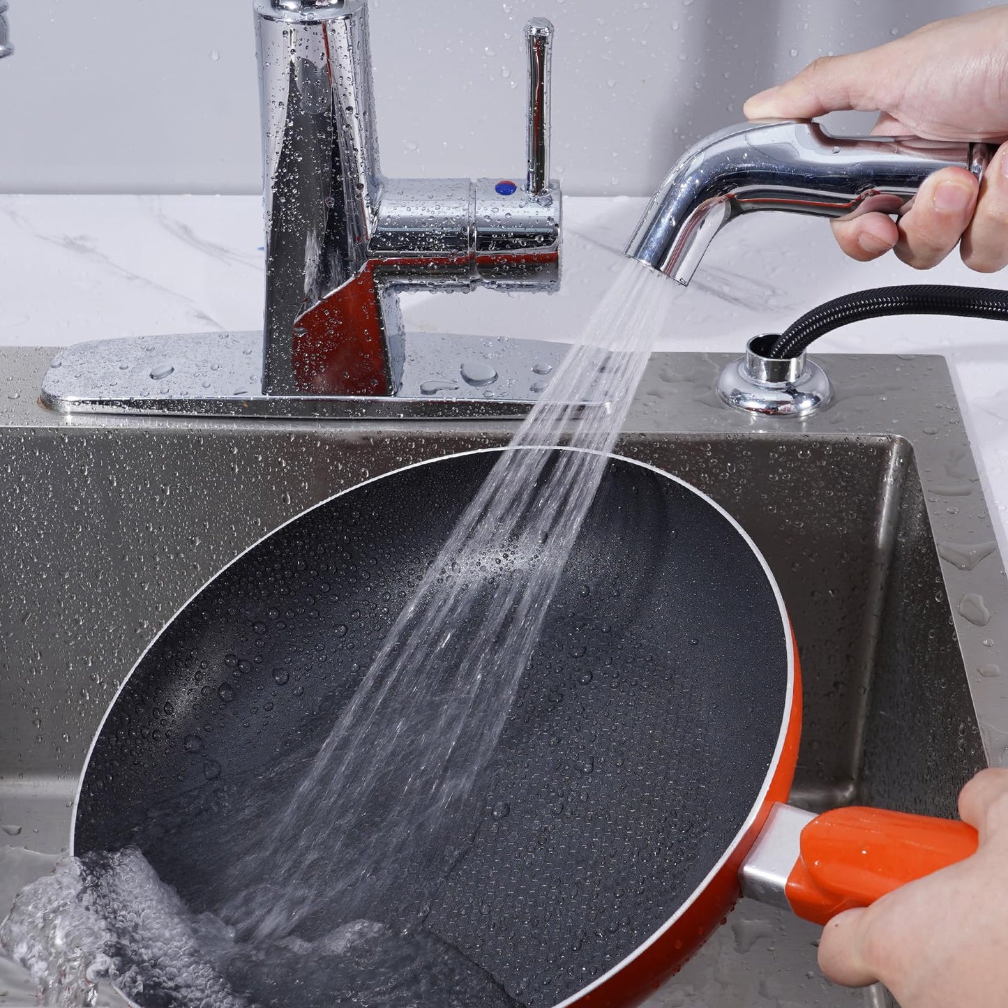 Hygie Rinse Universal Sink Sprayer Attachment for Faucet, Kitchen Side Sprayer Head Compatible with Delta, Moen, Kohler and Other OEM Brands Pull Out Spray Head, Nozzle Head Only, Chrome