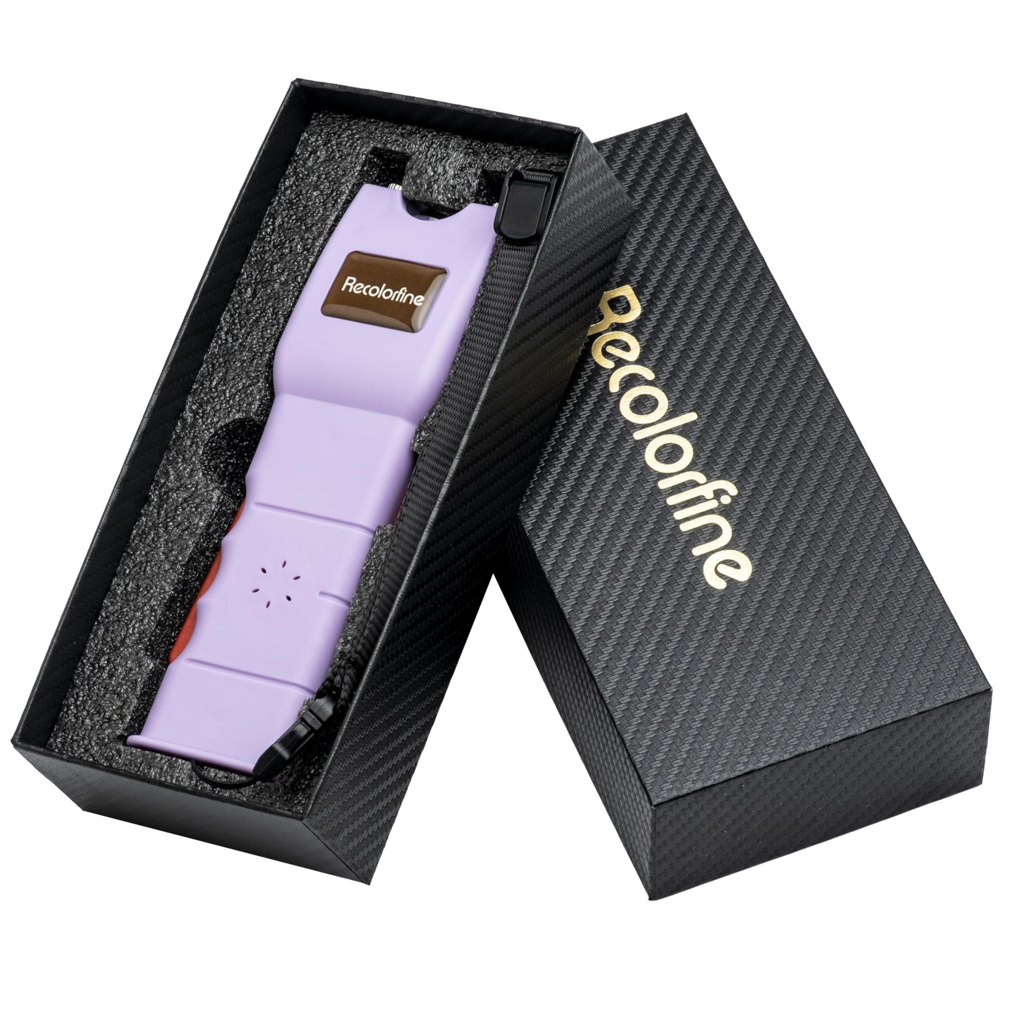 Stun Gun with LED Flashlight for Women Self Defense Rechargeable Stun Guns with Safety Switch (Purple)